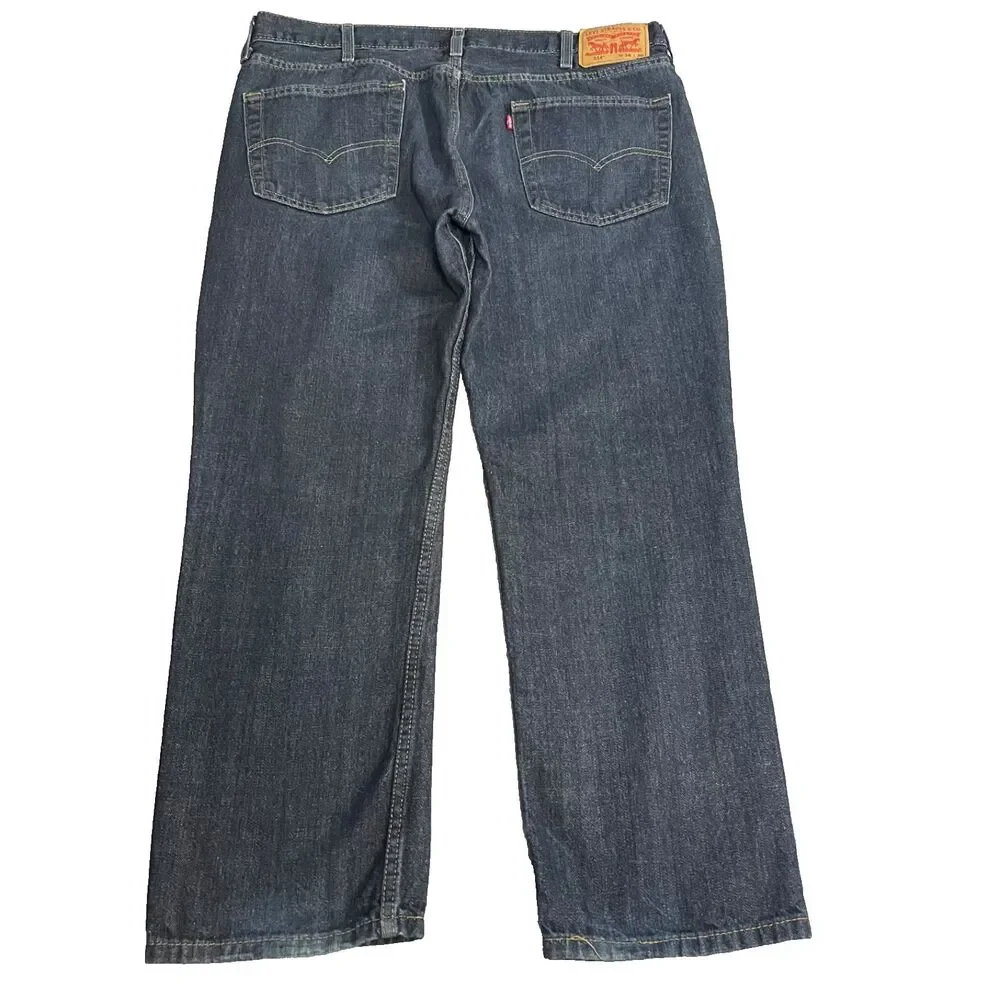 Levi Mens 514 denim straight‎ leg dark blue wash 5 pocket 38x30